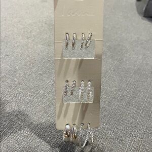 I am Silver Hoops Earrings 6 pairs